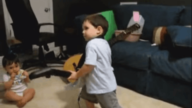 Guitar Hero Baby Is Really Feelin’ It