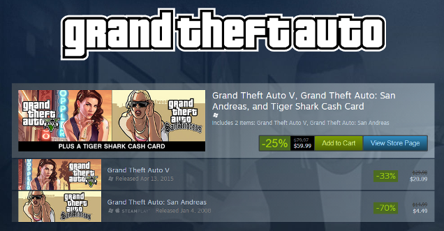 Grand Theft Auto V Is Not $US20 On Steam Right Now