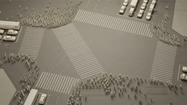Japan’s Busiest Intersection Recreated With 1000 Paper People