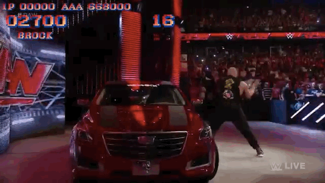 Brock Lesnar Destroys A Car, Street Fighter Style