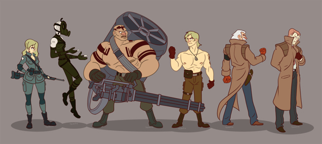 Metal Gear Solid’s Cast, Redrawn As Cartoon Characters