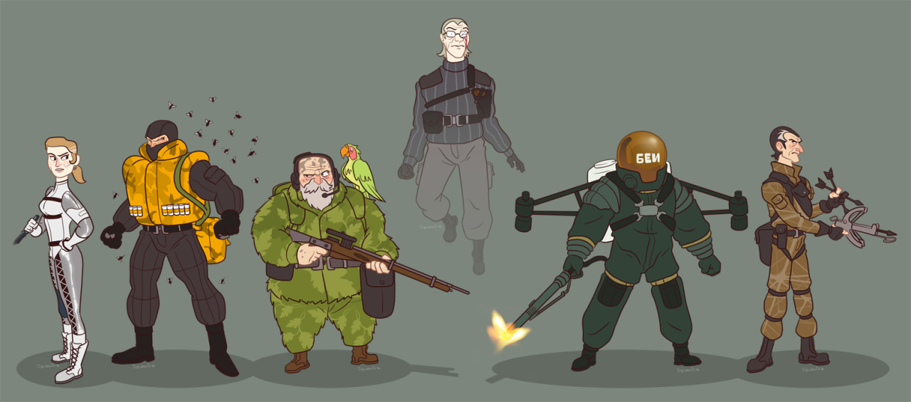 Metal Gear Solid’s Cast, Redrawn As Cartoon Characters