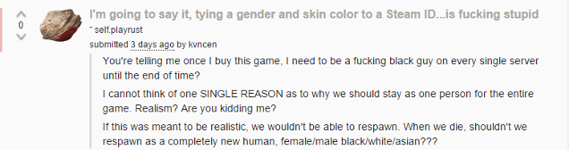Rust Players Divided Over Unchangeable Character Sexes