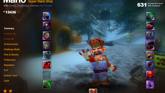And The Best Geared World Of Warcraft Character Award Goes To… Mario