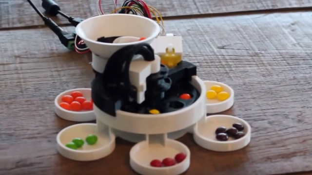 Tiny 3D Printed Skittles Sorter Is A Work Of Art