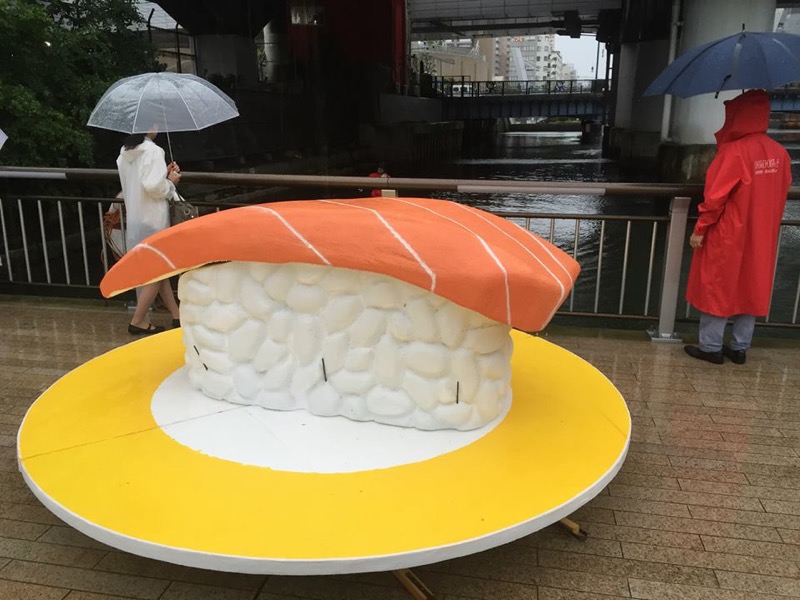 Giant Sushi Floats Through Osaka