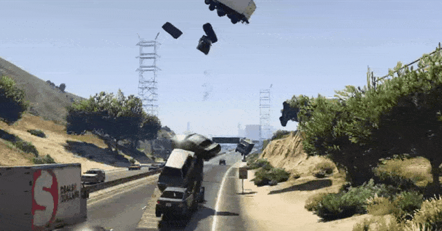GTA V’s Ramp Truck Destroys All The Cars