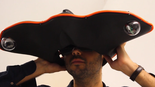 Funny-Looking Headset Increases The Range Of Vision Around Us