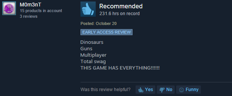 Ark: Survival Evolved, As Told By Steam Reviews