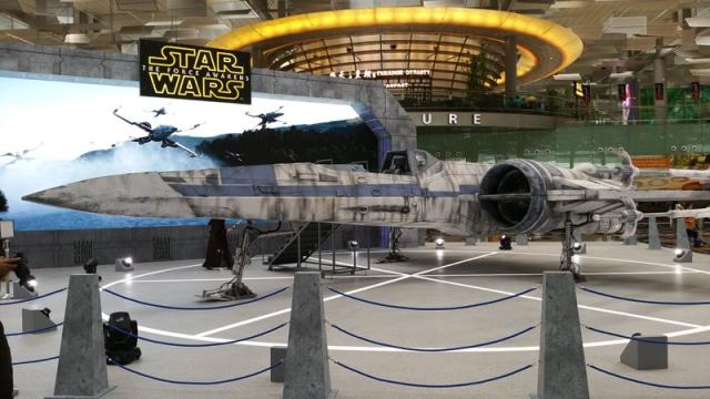 Life-Sized X-Wing Is Parked At A Singapore Airport