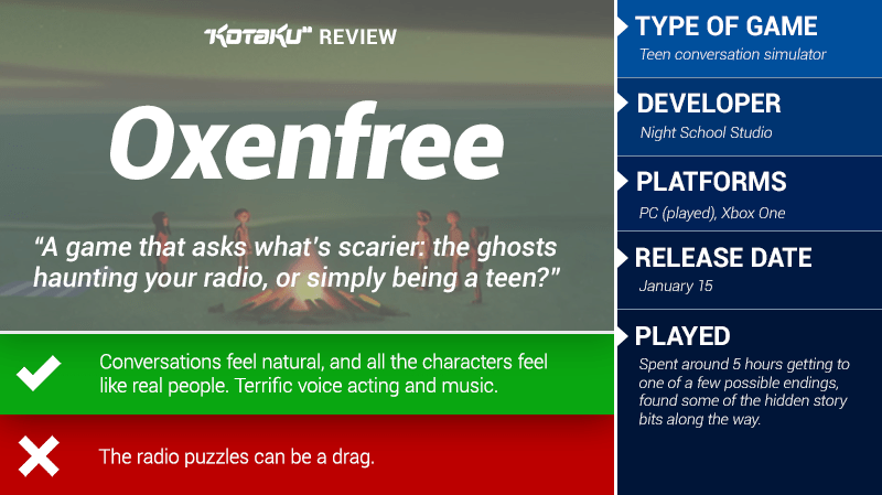 Oxenfree: The Kotaku Review
