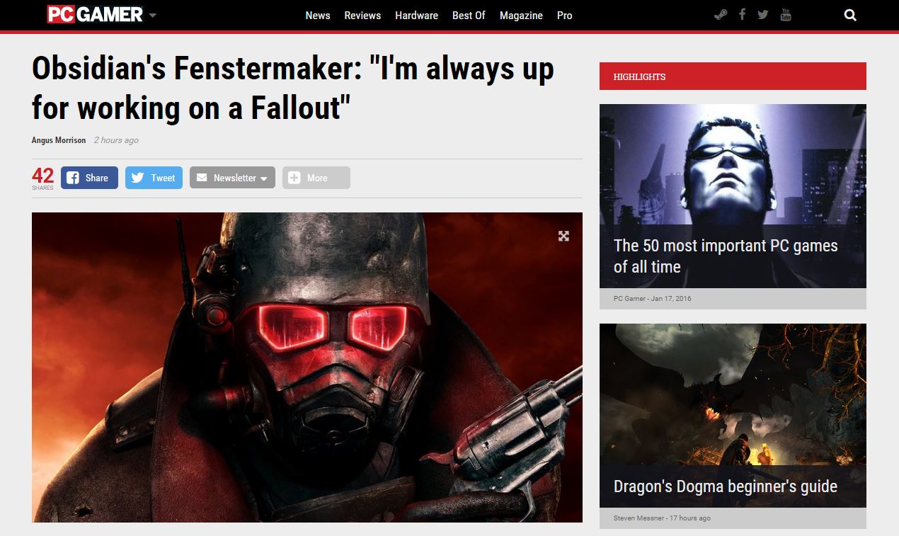 Fans’ Intense Love For Fallout: New Vegas Must Be Weird For People At Bethesda