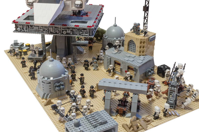 Imperial Shuttle Oversees The Operation At LEGO Tatooine Base