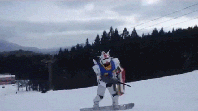 Just A Guy Snowboarding As Gundam