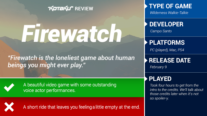 Firewatch: The Kotaku Review
