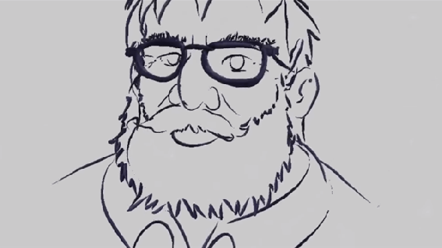 A 3D Sketch Of Gabe Newell, Made In VR