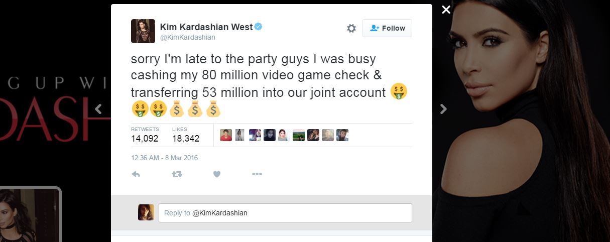 Kim Kardashian Brags About How Much Bank Her Game Is Making