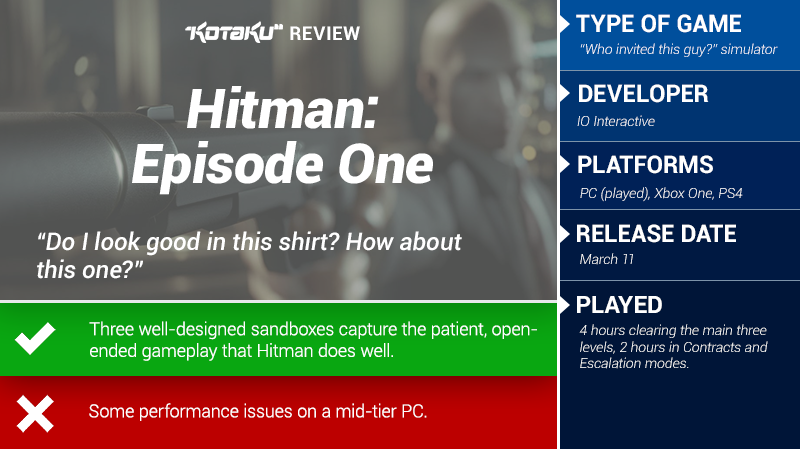 Hitman Episode One: The Kotaku Review