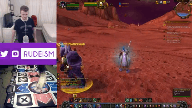 Guy Trying To Hit Level 100 In World Of Warcraft … Using Dance Mats