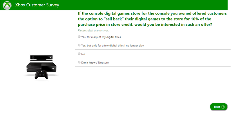 Xbox Survey Wonders If You’d Trade In Your Digital Games For Store Credit