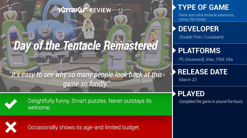 Day Of The Tentacle Remastered: The Kotaku Review