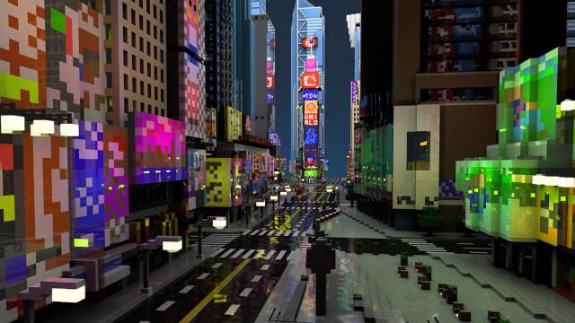 Minecraft Times Square Is Way Less Crowded