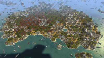 What A 61-Player Civilization V Map Looks Like Without The UI