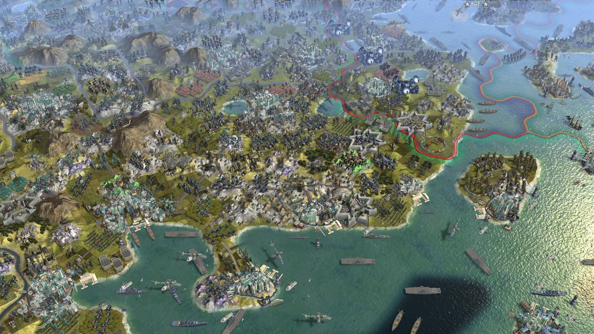What A 61-Player Civilization V Map Looks Like Without The UI