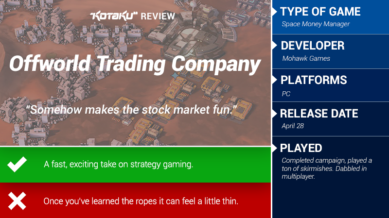 Offworld Trading Company: The Kotaku Review