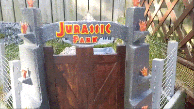 Guy Builds Tiny Jurassic Park For His Tortoise