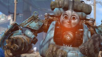 Fallout 4 Robots Are Way More Intimidating With A Thomas Head