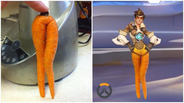 Overwatch’s Tracer Photoshopped With A Sexy Carrot 