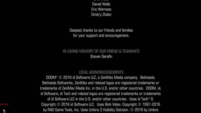 Doom Credits Pay Tribute To Developer Who Passed Away