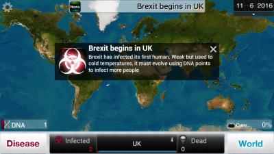Brexit Ousts Donald Trump As The Most Deadly Disease In Plague Inc