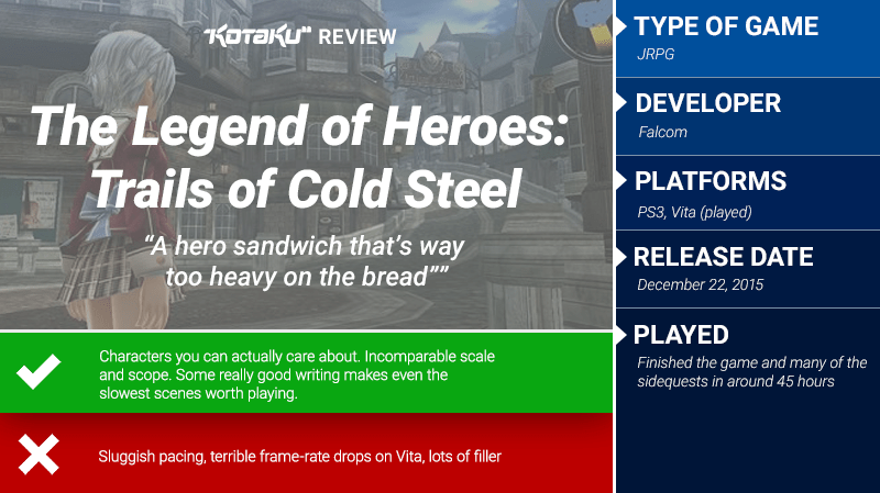 The Legend Of Heroes: Trails Of Cold Steel: The Kotaku Review