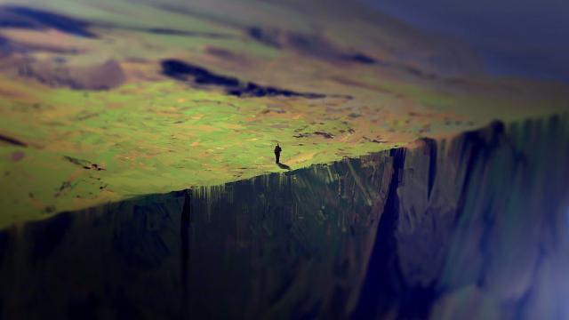 Fine Art: Tiny Man, Or Giant Cliff?