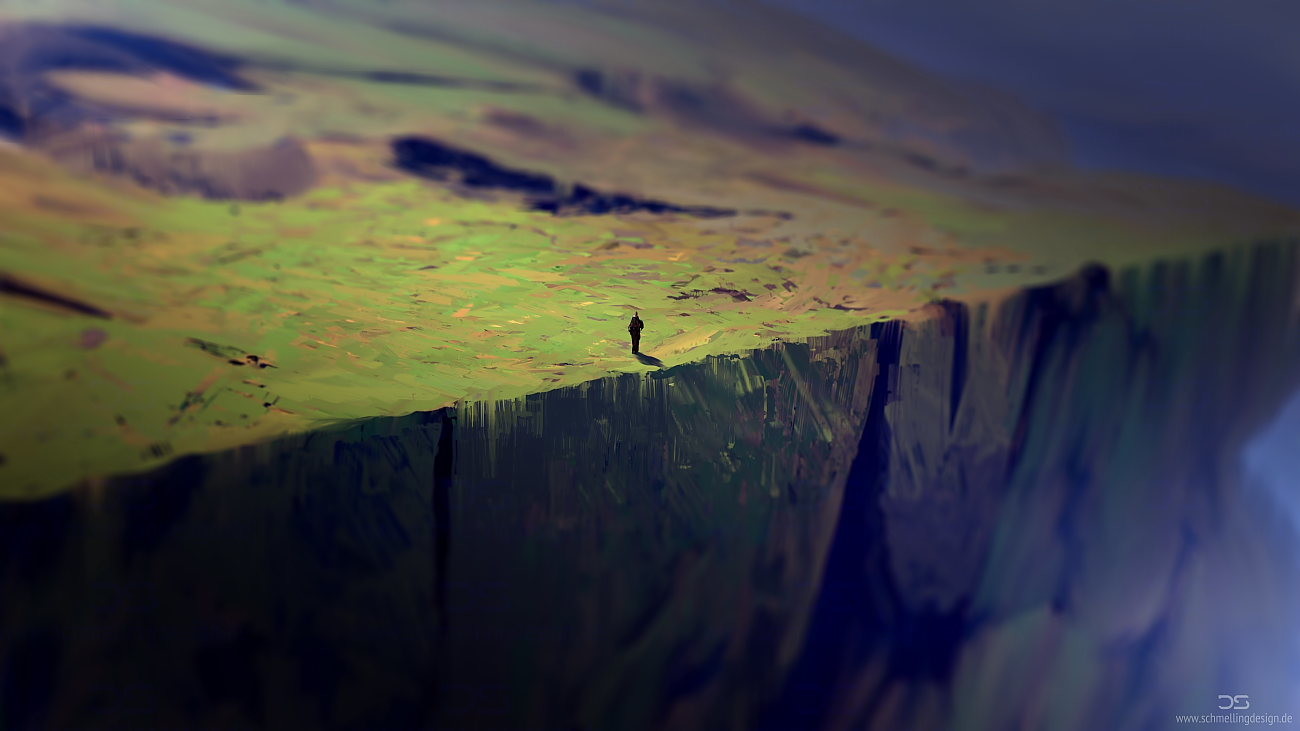 Fine Art: Tiny Man, Or Giant Cliff?