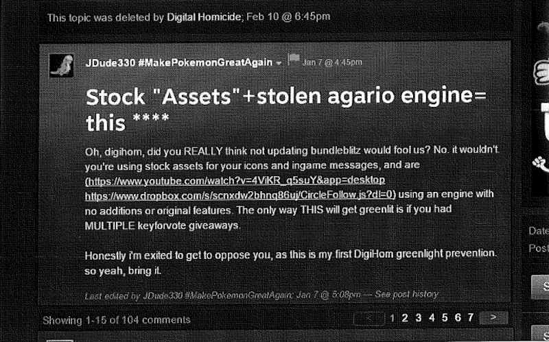 Game Developer Sues 100 Anonymous Steam Users For $24 Million