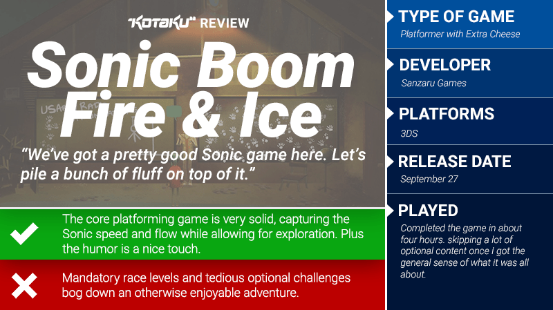 Sonic Boom Fire & Ice: The Kotaku Review