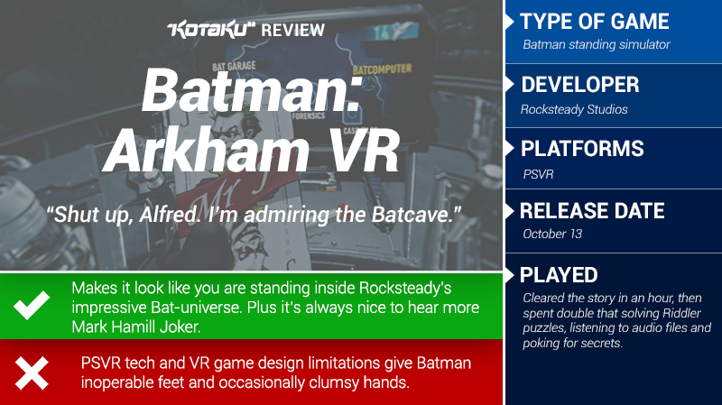 Batman Arkham VR: The Kotaku Review