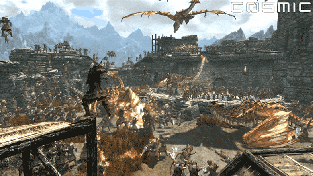 Skyrim Remaster Makes This Massive Dragons Versus Archers Battle Possible