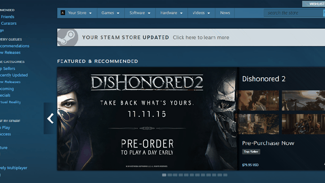 Valve Overhauls Steam’s Front Page