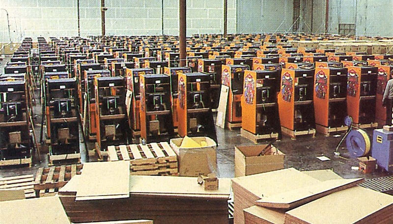 Old Arcade Machines On The Factory Floor
