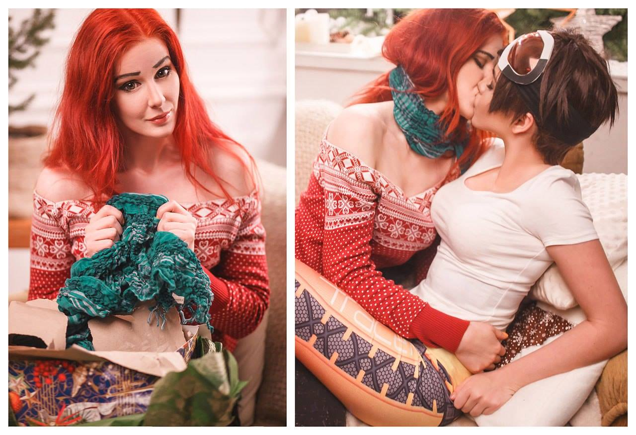 Tracer And Emily Cosplay Celebrates Romantic Overwatch Christmas 
