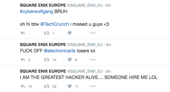 Square Enix Europe's Twitter account has been hacked