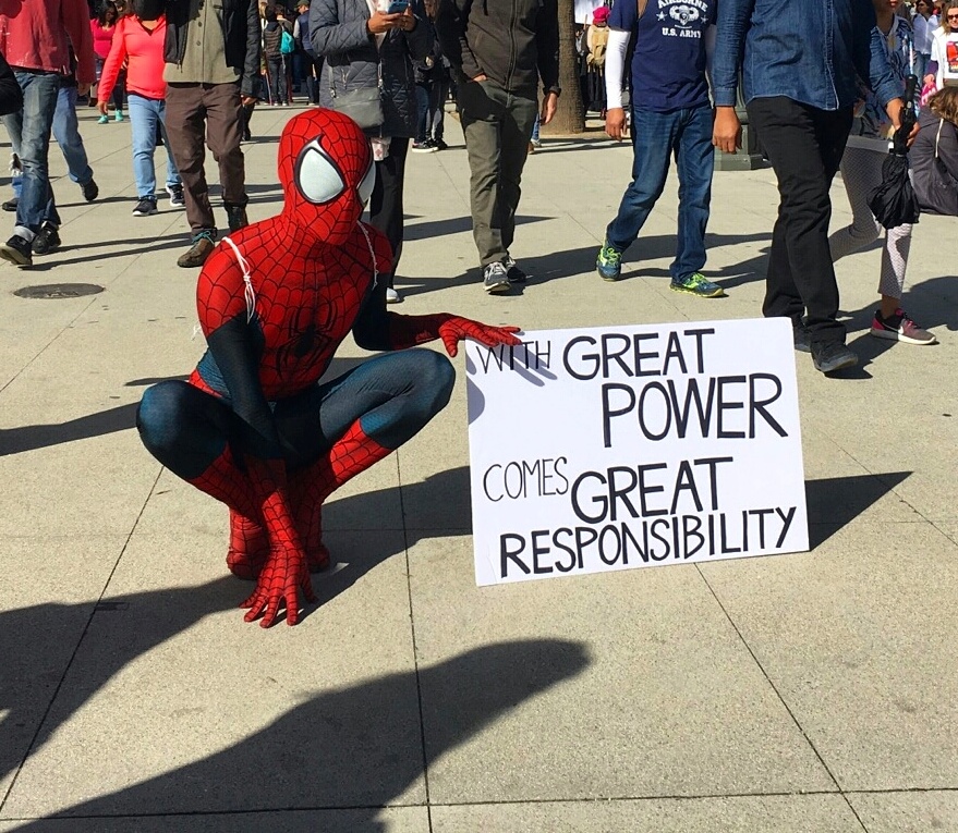 Spider-Man Knows How To Protest In 2017