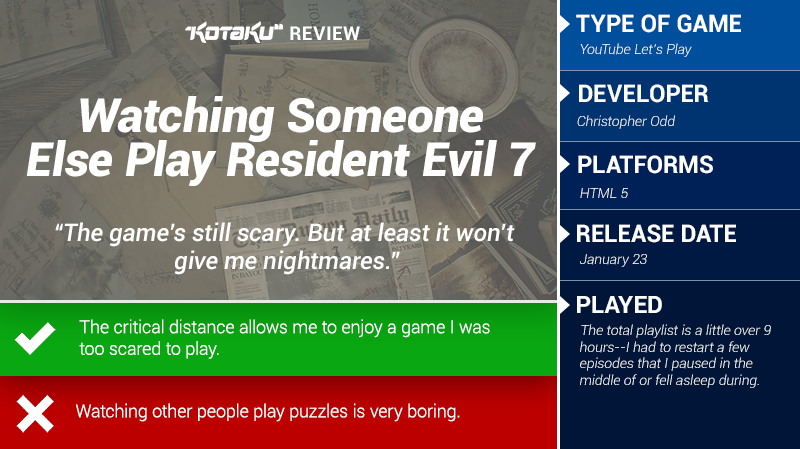 Watching Someone Else Play Resident Evil 7 On YouTube: The Kotaku Review