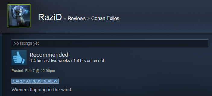 Conan Exiles, As Told By Steam Reviews