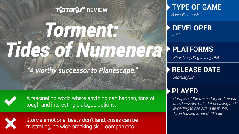 Torment Tides Of Numenera: The Kotaku Review