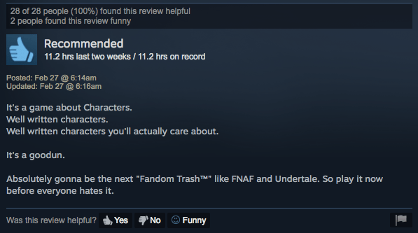Night In The Woods, As Told By Steam Reviews